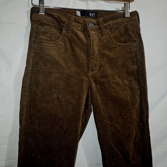 KUT FROM THE CLOTH Diana  Corduroy Fab Ab  Skinny brown Cognac - Picture 8 of 12